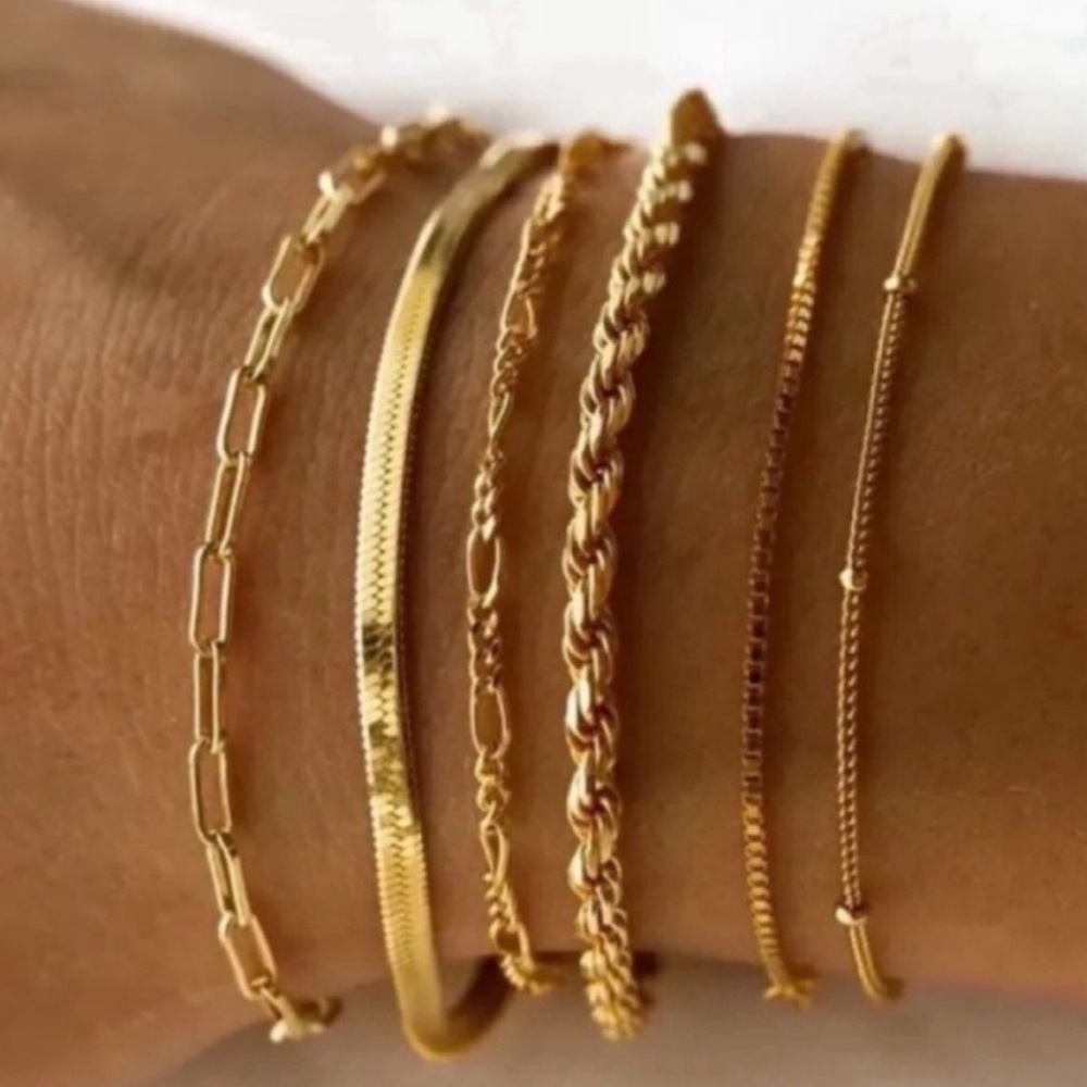 14K Gold Plated Bracelet Stack Set